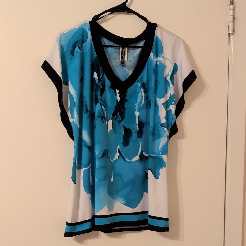 Rendezvous Blue and Black Women's Top